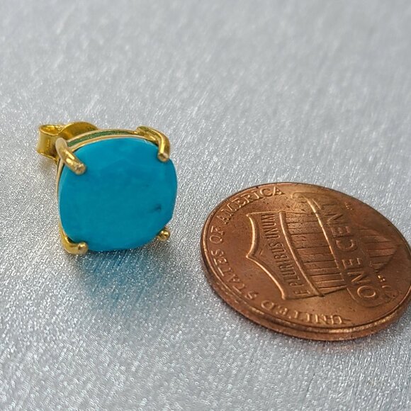 Turqoise Stud Earrings-Blue Trurqoise jewelry-gift - Picture 8 of 11